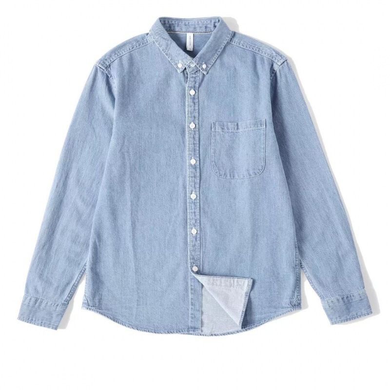 Men's Denim Jacket Japanese Trend Loose Casual Shirt Design Sense Patch Tooling Jacket Top_mkmklike.com