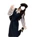 Chicco Early Autumn 2025 New Women's French Retro Denim Small Size Vest Long Dress + Shirt Two-Piece Set_mkmklike.com