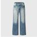 Men's Vintage Washed Blue Denim Work Pants – High Street Loose Fit, Distressed Straight-Leg (S-XXXL, Retro Streetwear, Spring Collection)_mkmklike.com