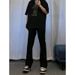 Nordmann Black Flared Jeans For Men, Autumn Winter Loose Straight Casual Pants, Fleece Lined And Thickened, American Hip Hop_mkmklike.com