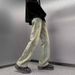 High Street Yellow Mud Jeans Straight Hip Hop For Boys, Autumn Trendy Brand Washed And Worn Wide Leg Pants_mkmklike.com