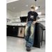 Nordmann Vintage Jeans For Men American Style Loose Fit Wide Leg Casual Autumn Winter High Street Washed Versatile Straight Long_mkmklike.com