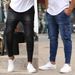 Mode Streetwear Zerrissene Dünne Jeans Männer Seite Mulit Taschen Denim Cargo Hosen Slim Fit Pantalones Hombre Weiche Elastische Jogger_mkmklike.com