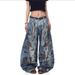 2027 Fashion European-USA Wasteland Style Post-Apocalyptic Stained Jeans Women Cotton Mid Waist Random Needle Embroidery Do Old Wide-Leg Denim Pants_mkmklike.com