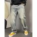 American High Street Washed Jeans Men's Trendy Brand Loose Spring And Autumn Fat Plus Size Ruffian Handsome Casual Trousers_mkmklike.com