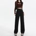 Cement Gray Narrow Wide-leg Jeans Women, Spring/summer, Plus Size, High-waisted, Loose, Slimming, Floor-length Straight_mkmklike.com