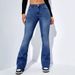 ELLE 2025 New European And American Cross-Border Flared Jeans For Women High Waist Slim Fit Stretch Long_mkmklike.com