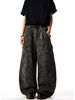 Military Camo Cargo Jeans – Unisex Oversized Streetwear Pants (S-3XL, 55% Cotton, Zip Fly, Multi-Pocket Utility Design)_mkmklike.com