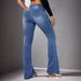 Women's Slim Fit Flared Pants Stretch Denim Trousers Versatile Flattering Relaxed Everyday Wear Versatile Comfortable Feshion Trend_mkmklike.com