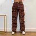 Women's Clothing Fashion Street Style Pocket Diamond Casual Jeans Overalls_mkmklike.com