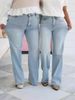 Light Blue High-Waisted Flared Jeans For Women - Stretch Polyester Comfort Fit (Long/Short/Regular Length, Plus Size Friendly)_mkmklike.com