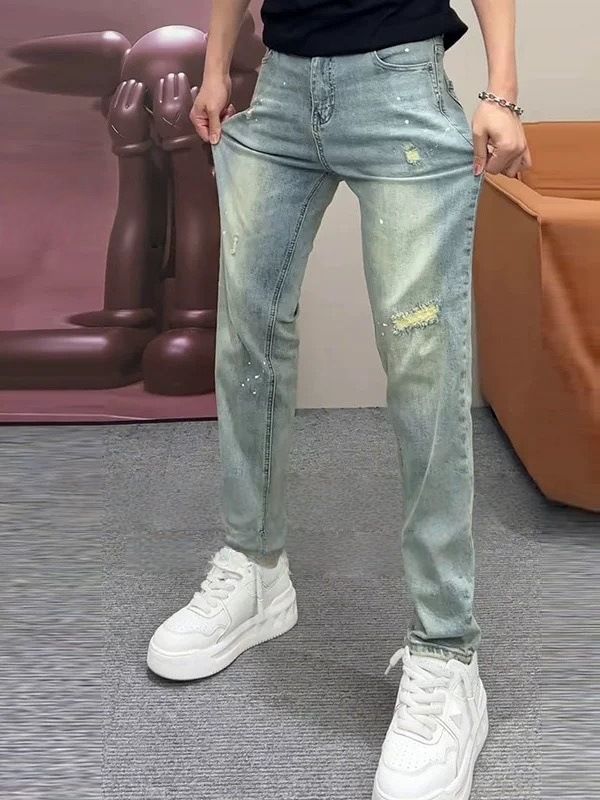 Men's Clothing Men's Slim Fit Ripped Jeans | Stretch Skinny Denim Pants | Distressed Streetwear Style_mkmklike.com