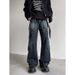 Men's Clothing Straight Leg Street Style Distressed Straight-Leg Cargo Jeans With Multiple Pockets – Loose Fit Streetwear Style For Autumn & Spring_mkmklike.com
