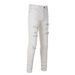 Cross Border European And American Street White Jeans Men's Trendy Brand Patch Holes Handsome Elastic Slim Fit Skinny Pants Foreign Trade_mkmklike.com