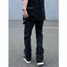 Men's Clothing High Street Ink Splashed Flared Jeans Men's Ins American Retro Vibe Style Loose Straight Leg Mopping Trousers_mkmklike.com