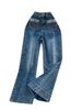 Vintage American High-Waisted Straight Leg Jeans – Embroidered Pockets & Distressed Denim | Relaxed Fit For Women (Dark Blue, Light Blue)_mkmklike.com