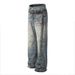 Vintage Washed 3D Blade-Cut Jeans – Oversized Streetwear Denim Pants With Distressed Detailing_mkmklike.com