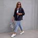 Distressed Denim Jacket Women's Fashion Vintage Streetwear Oversized Collar Coat Casual Loose Fit Long Sleeve_mkmklike.com