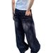 Unisex Distressed Tie-Dye Jeans – Oversized Wide-Leg Streetwear Pants With Lightning Wash & Retro Drop-Cuff Hem_mkmklike.com