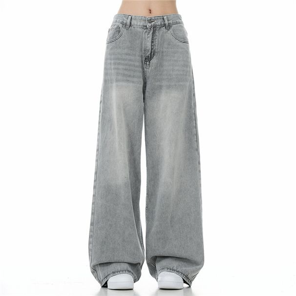 American High Street Jeans Men's Loose Casual Wide-leg Straight Wash Old Long Pants_mkmklike.com