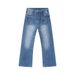 EF JEANS | 2024 New American High Street Whitening Lightning Crack Slightly Washed Light Blue Jeans Straight_mkmklike.com