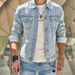 Men's Clothing spring and autumn new street men's denim loose casual coat jacket_mkmklike.com