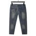 New High-quality Large-size Jeans Men's Elastic Ripped Patch Embroidered Pants Men's Retro Heavy Industry Jeans Men_mkmklike.com