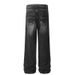 Men's Clothing Summer Wide Leg Jeans Distressed Washed Lightning Pattern American Style Retro Fashion Handsome Casual Denim_mkmklike.com