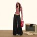 Orange Silk Women's Clothing#Tall Extended Red Buttonhole Low Waist Loose Jeans Autumn Washed Original Color Wide Leg_mkmklike.com
