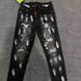 Men's Slim Fit Distressed Jeans Ripped Denim Pants Black/Grey Stretch Comfort Mid Waist Long Cotton Pencil Pants_mkmklike.com