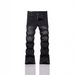 Trendy New Men's Star-patterned Jeans, Unisex, Personalized, Slightly Flared, Slim-fit, Ripped, Trendy, Stretchy, Casual_mkmklike.com