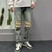 European And American Trendy Brand High Street Ripped Jeans Men's Retro Loose Straight Zipper Pants Versatile Casual Trousers Men_mkmklike.com