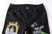 Men's Clothing Men's Slim-Fit Graffiti Print Jeans – Stretch Cotton Denim With Skull Art (85% Cotton, Mid-Rise, Distressed Wash)_mkmklike.com