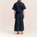 K Women's Casual Pocket Short Sleeved Shirt Split Skirt Denim Two-piece Set_mkmklike.com