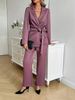 Women's Autumn And Winter Satin Solid Color Bathrobe Set_mkmklike.com