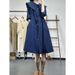 ELLE ELLE Spring Outfit Japanese Style Fashionable Age-Reducing Waist-Slimming Elegant Denim Dress_mkmklike.com