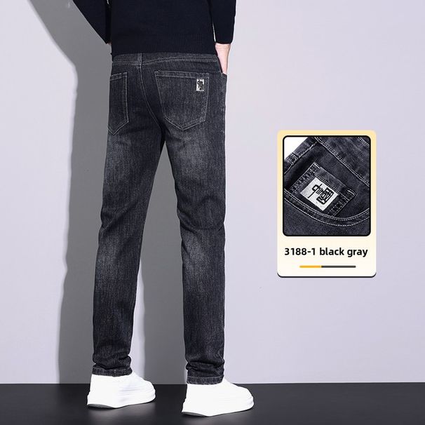Men's Jeans Slim-Fit Straight Casual Pants_mkmklike.com
