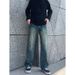 Nordmann American Retro Workwear Jeans For Men Loose Straight Wide-Leg BF Trendy Brand High Street Cool Slim Casual Pants_mkmklike.com