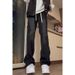 Men's Clothing Cleanfit High Street Scimitar Jeans Men's Design Sense High Waist Flared Pants Slim Fit Straight Trousers_mkmklike.com