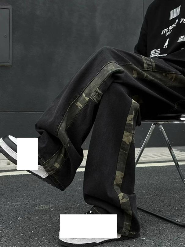 Men's Clothing Men's Jeans High Quality American High Street Washed Jeans Trendy High Street Trendy Cool Jeans_mkmklike.com