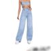 High-Waisted Straight-Leg Jeans For Women - Stretch Denim, Comfort Fit, Trendy Streetwear Style (XS-4XL)_mkmklike.com