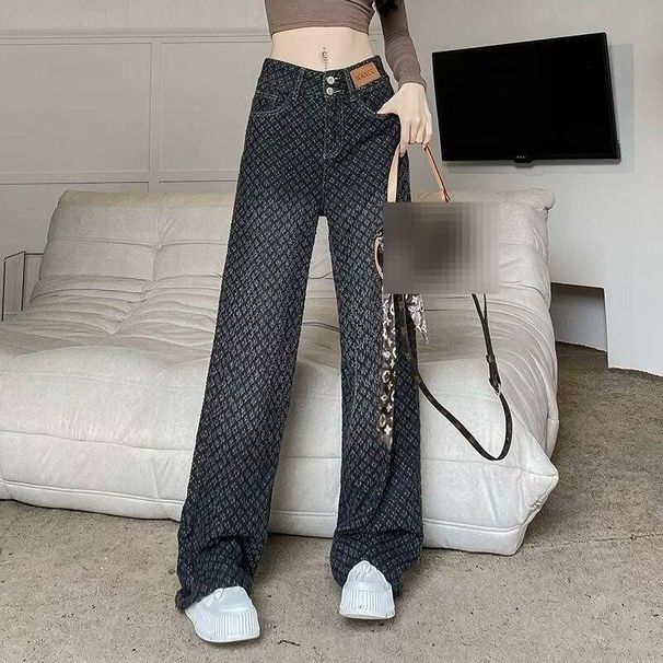 Spring Summer New Japanese Straight Jeans Women Korean Style Trendy Loose Wide Leg Casual Long Pants Solid England Fashion_mkmklike.com