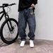 Men's Clothing Curved Blade Jeans Vintage Asymmetric Fly Jeans - Samurai-Inspired Straight Leg Denim With Multi-Pocket Utility (8 Classic Sizes)_mkmklike.com