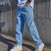 Men's Clothing Trendy Washed Straight-Leg Jeans For Men - Loose Fit Denim Pants With Artistic Paint Details & Low-Rise Design_mkmklike.com