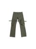 "Utility Cargo Flare Pants Adjustable Drawstring Waist With Multiple Pockets, Unisex Workwear-Inspired Trousers In Distressed Denim For Street Style"_mkmklike.com