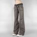 Women's Low-Waisted Straight Leg Cargo Pants Retro American Street Style Casual Outdoor Jeans with Pockets Lace-Up Design_mkmklike.com