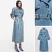 Women's fashion loose double breasted with belt cowboy trench coat coat_mkmklike.com