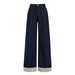 Summer New Blue American Retro Loose Wide-leg Pants For Women With Versatile Striped Patchwork Design Denim Trousers_mkmklike.com