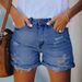 K Streetwear Trendsetter Distressed Straight-leg Pants Women's Denim Shorts_mkmklike.com