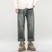 American Retro Spring Jeans, Men's Straight Harlan Loose Trendy Brand Washed Double Craft Middle Waist Youth Large Size K11 Denim Rice_mkmklike.com